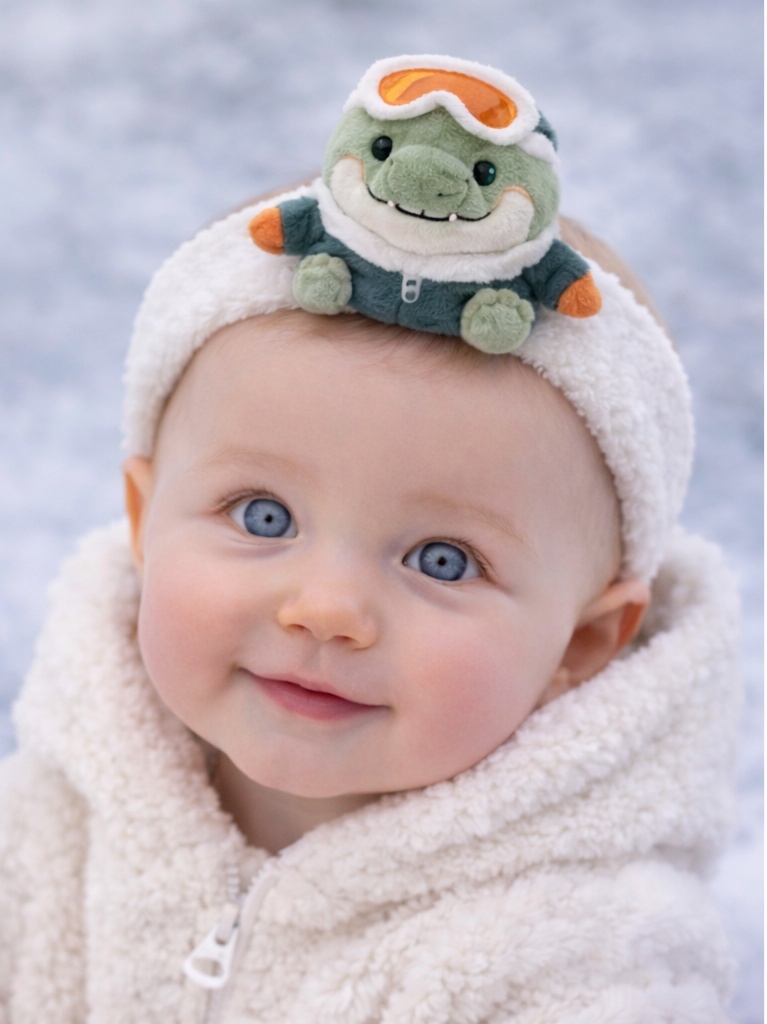 Soft Baby Headband with Cartoon Crocodile for Photo Shoots | Adorable Animal Headbands for Babies