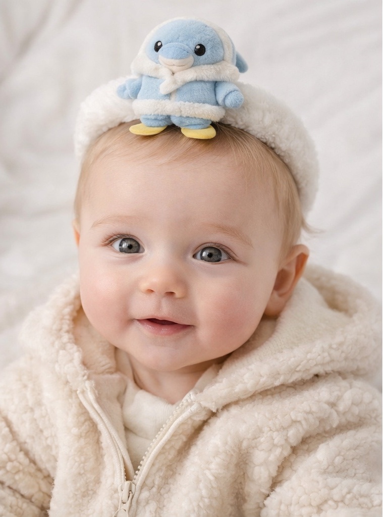 Baby Penguin-Themed Plush Headband – Ideal for Winter Photoshoots and Gifts