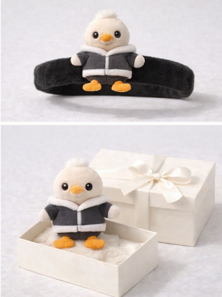 Cute Baby Eagle-Themed Plush Headband – Stylish and Cozy for Winter Photo Sessions