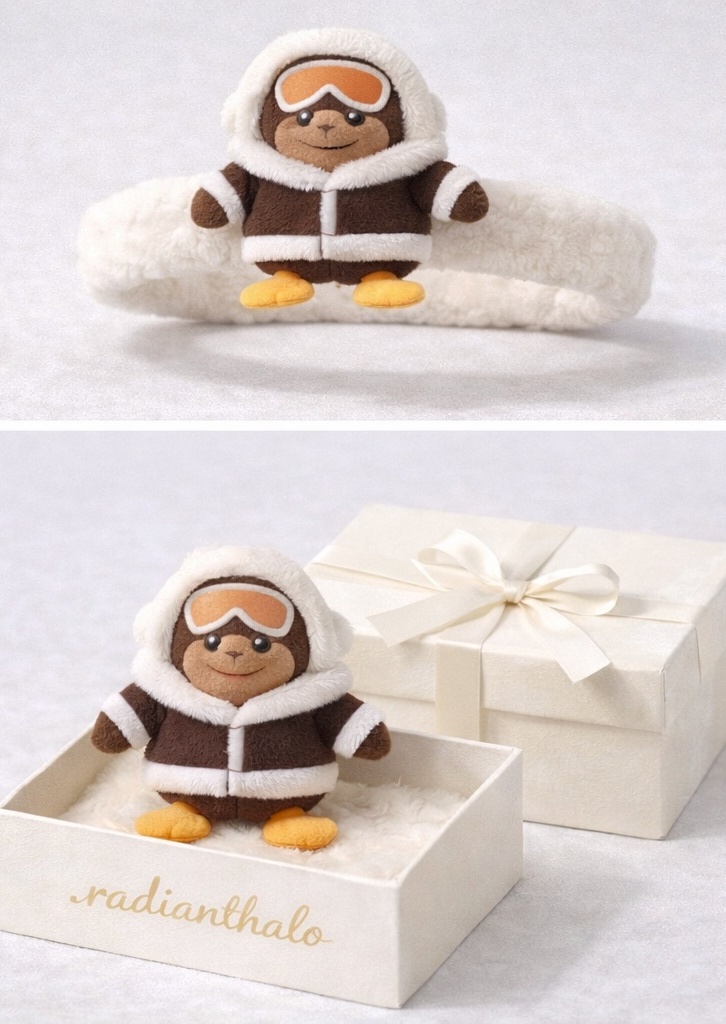 Plush Sloth Baby Headband - Cozy Winter Outfit for Baby Photoshoots