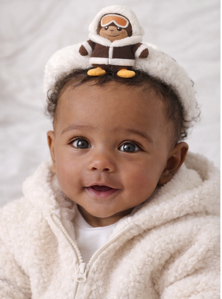 Cozy Sloth-Themed Plush Baby Headband – Comfortable and Cute for Cold Weather