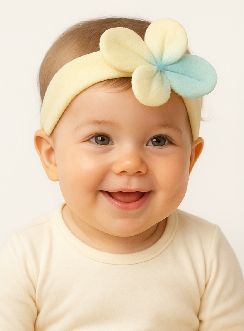 Shore Petal Duo Baby Headband: Elegant Floral Design for Baby Photoshoots