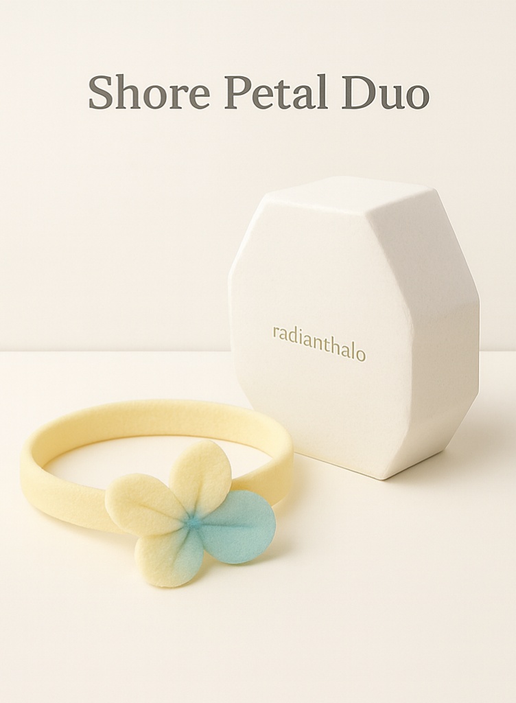 Shore Petal Duo Baby Headband: Elegant Floral Design for Baby Photoshoots
