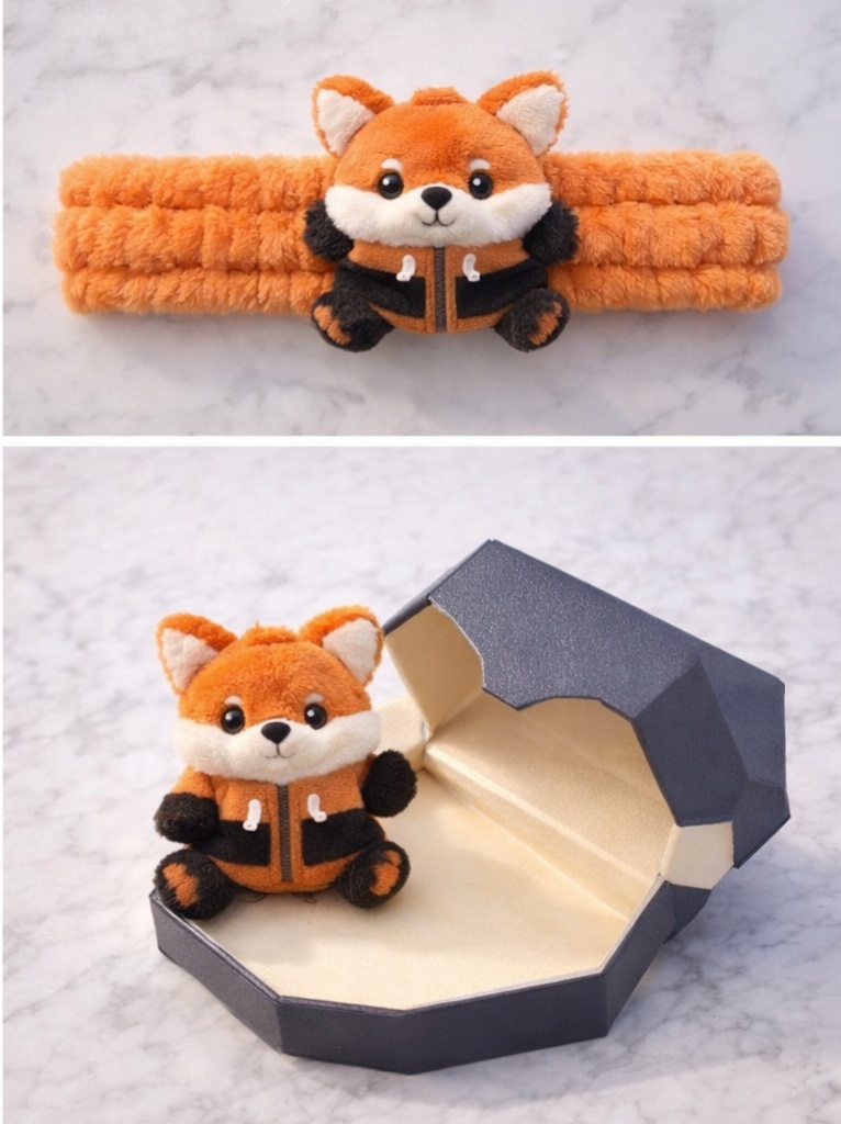 Baby Raccoon-Themed Plush Headband – Stylish and Cozy for Winter Photo Sessions