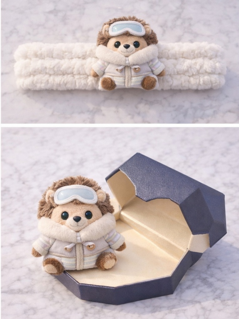 Baby Raccoon-Themed Plush Headband – Stylish and Cozy for Winter Photo Sessions