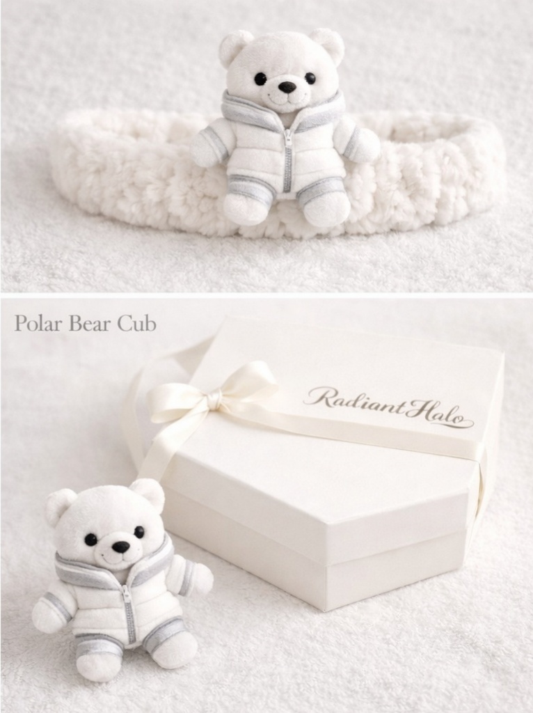 Baby Polar Bear-Themed Plush Headband – Soft, Cozy, and Perfect for Winter Photos
