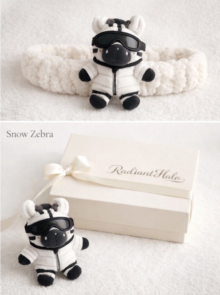Baby Zebra-Themed Plush Headband – Cozy and Stylish for Winter Photo Sessions