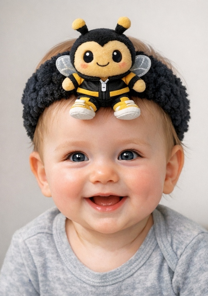 Bumblebee Baby Headband – Cozy Winter Gear for Little Ones