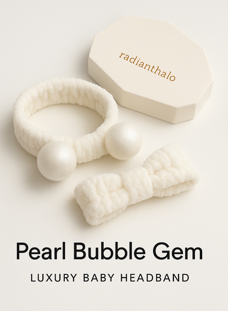 Luxury Pearl Bubble Gem Baby Headband - High-Quality Baby Accessories