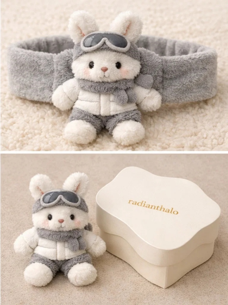 Baby Bunny-Themed Plush Headband – Cozy and Cute for Winter Photoshoots