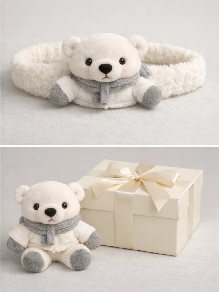 Snow Leopard-Themed Plush Baby Headband – Cozy and Stylish for Winter Photoshoots
