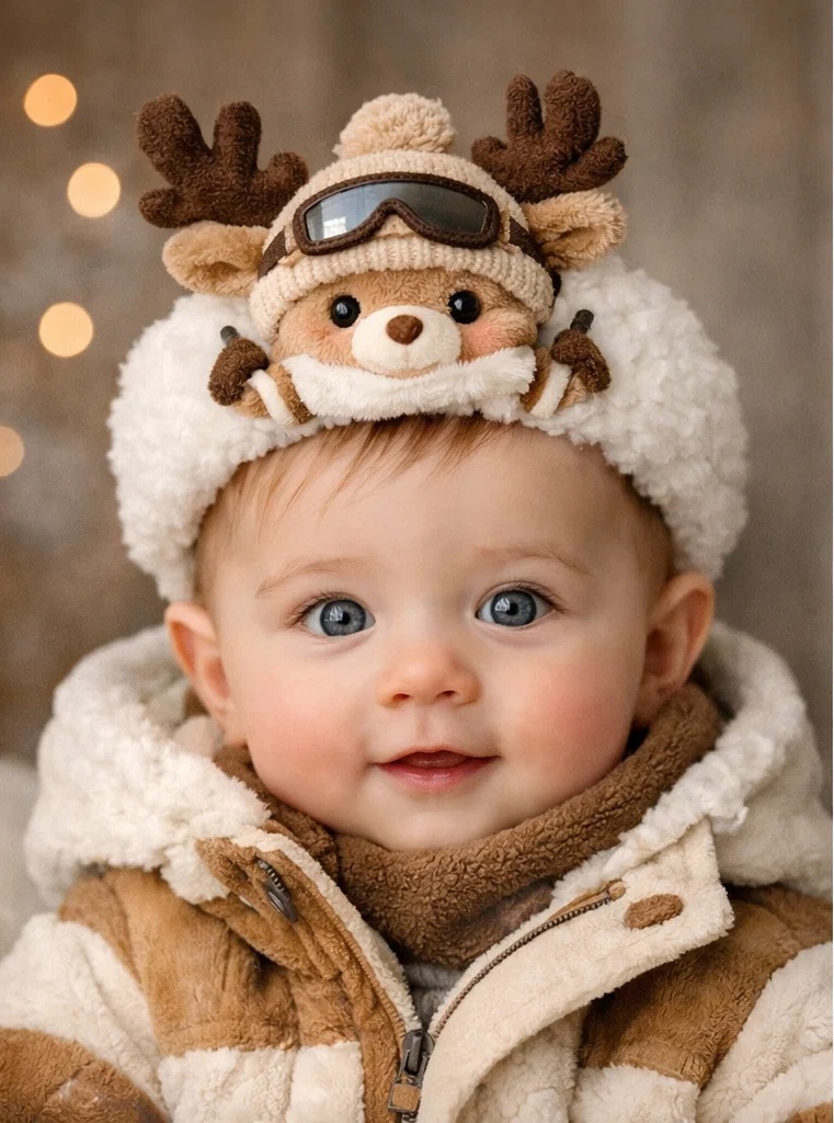 Baby Deer-Themed Plush Headband – Cozy, Cute, and Perfect for Winter Photoshoots