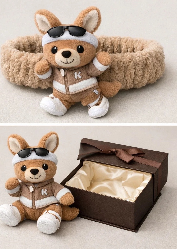 Kangaroo Baby Headband – Winter Fleece with Stylish Sunglasses