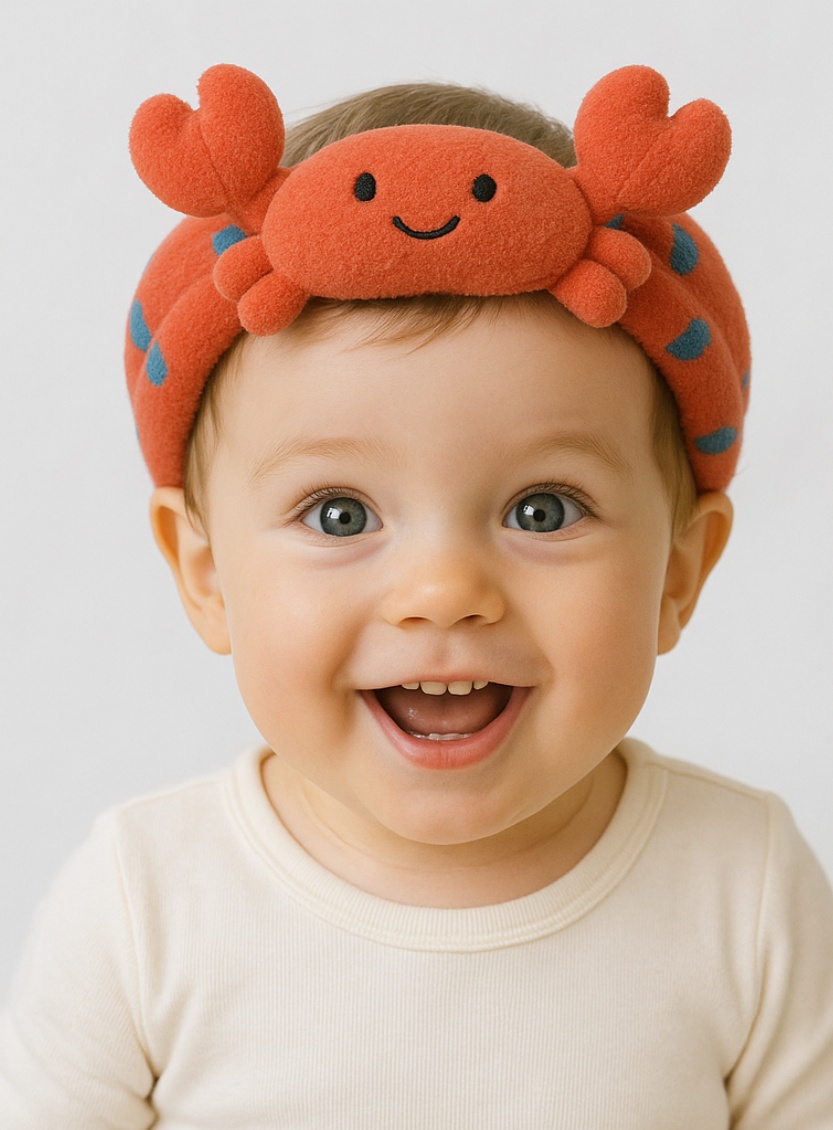 Double Crab Baby Headband - Soft Plush Design for Retail Markets
