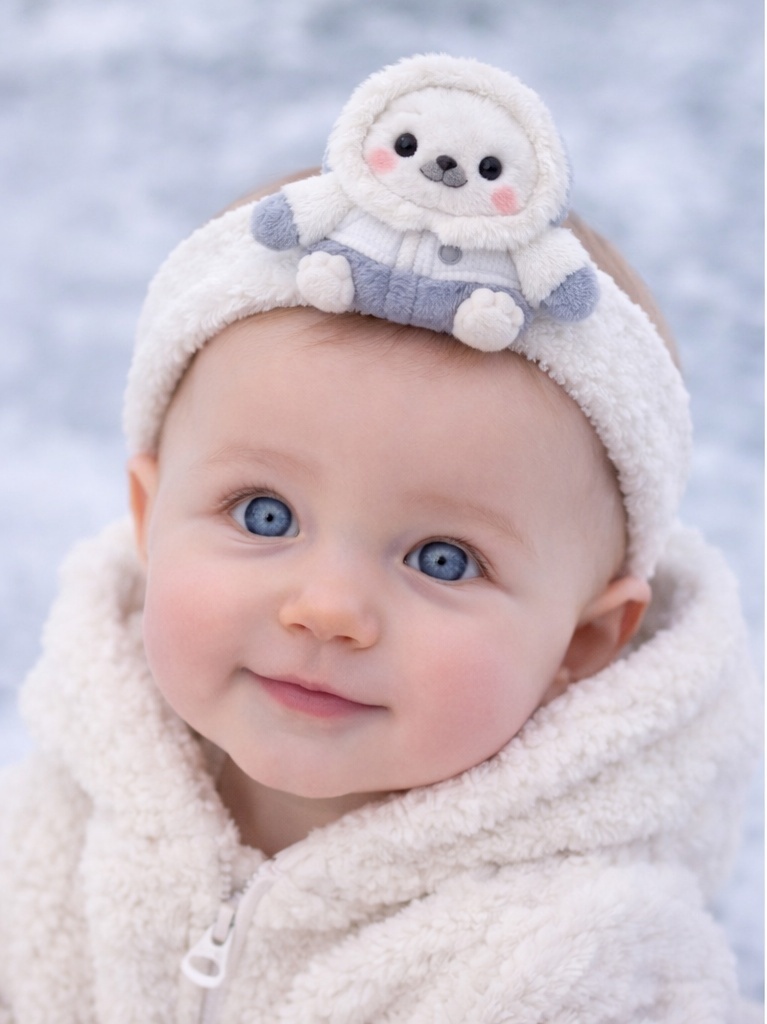 Baby Headband with Cartoon Seal | Cute Baby Photography Headband