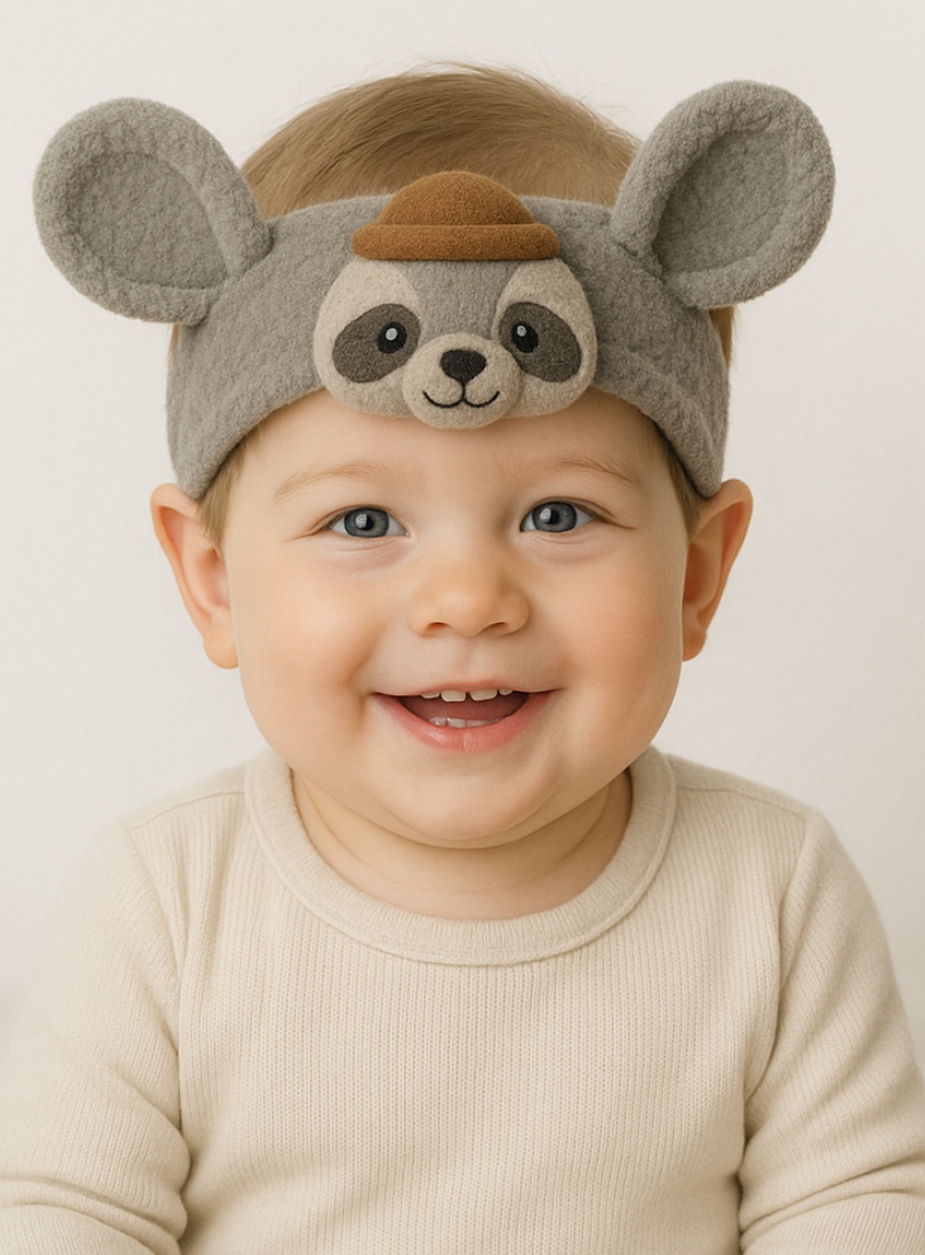 Baby Mouse Headband - Soft Plush Design with Cute Character for Baby Apparel