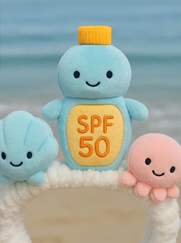 Bentiță pentru bebeluși cu caracatiță și sticluță SPF - Duo marin adorabil