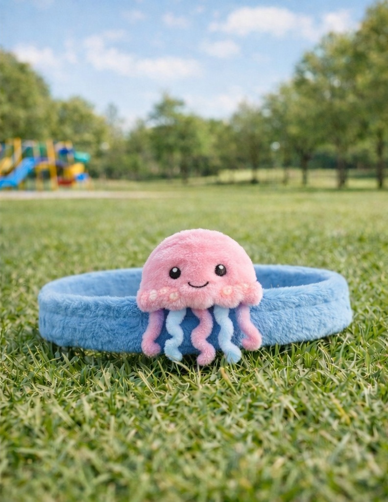 Pink Jellyfish Plush Baby Headband – Ocean-Themed Infant Hairband for Girls