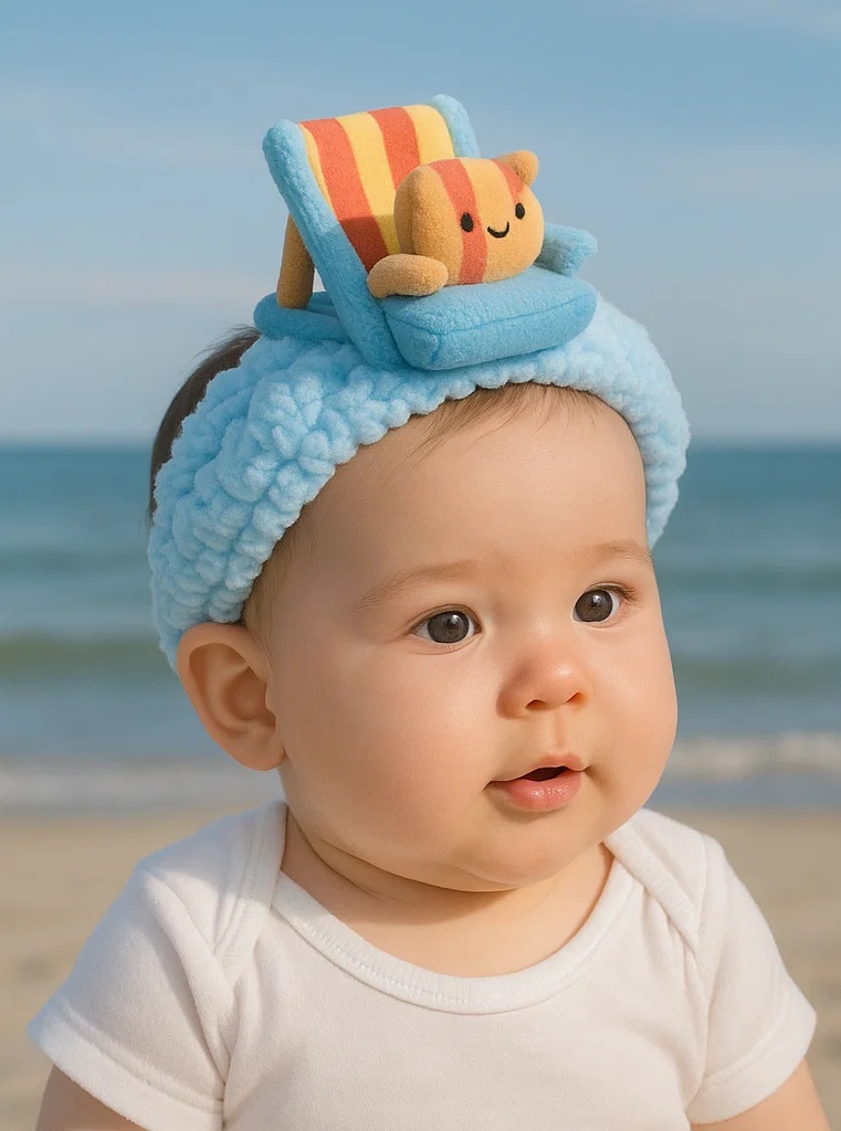 Beach Chair Plush Baby Headband – Cute and Comfy Summer Style