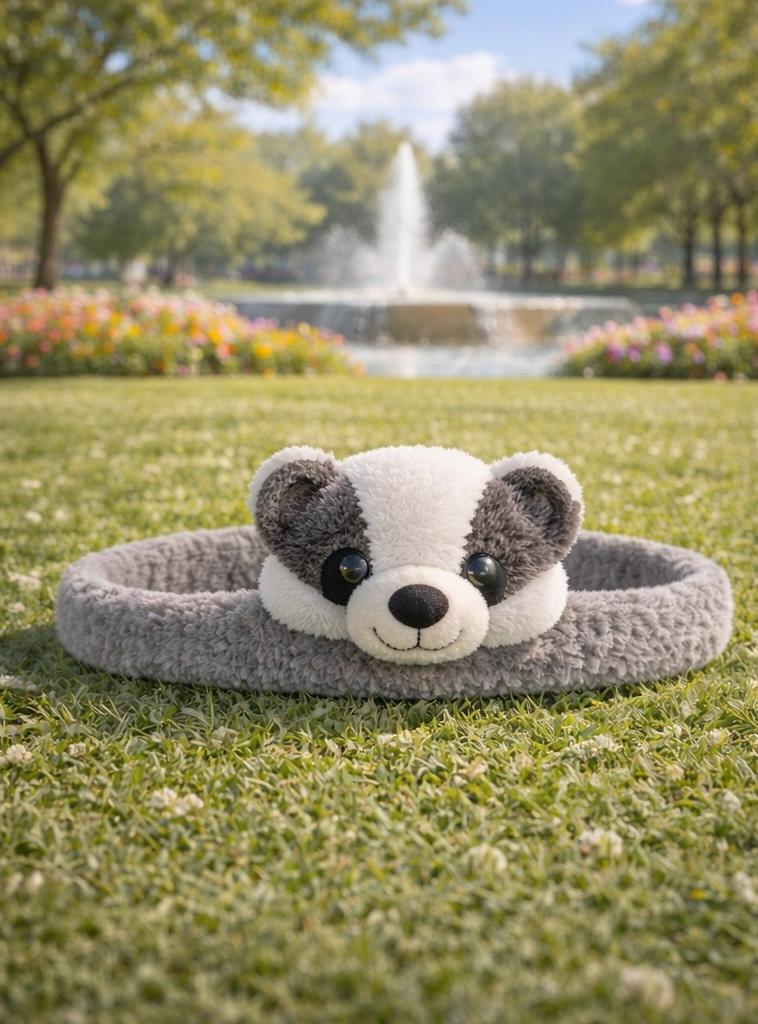Raccoon Plush Baby Headband – Cozy Woodland Animal Hairband for Infants