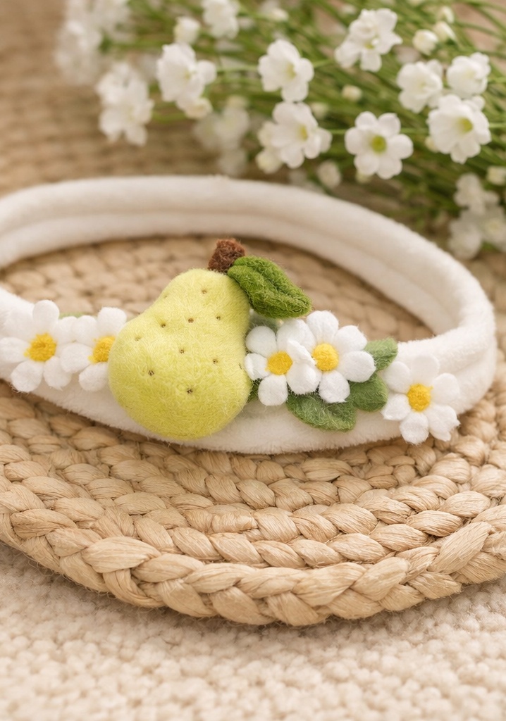 Pear Daisy Adjustable Baby Headband Floral Cotton Infant Hair Accessory