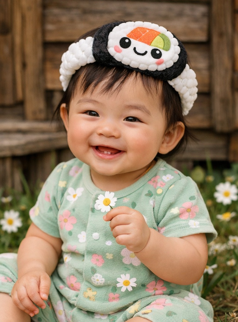 Adjustable Cotton Baby Plush Toy Headband Food-Inspired Infant Hair Accessory for Daily Wear