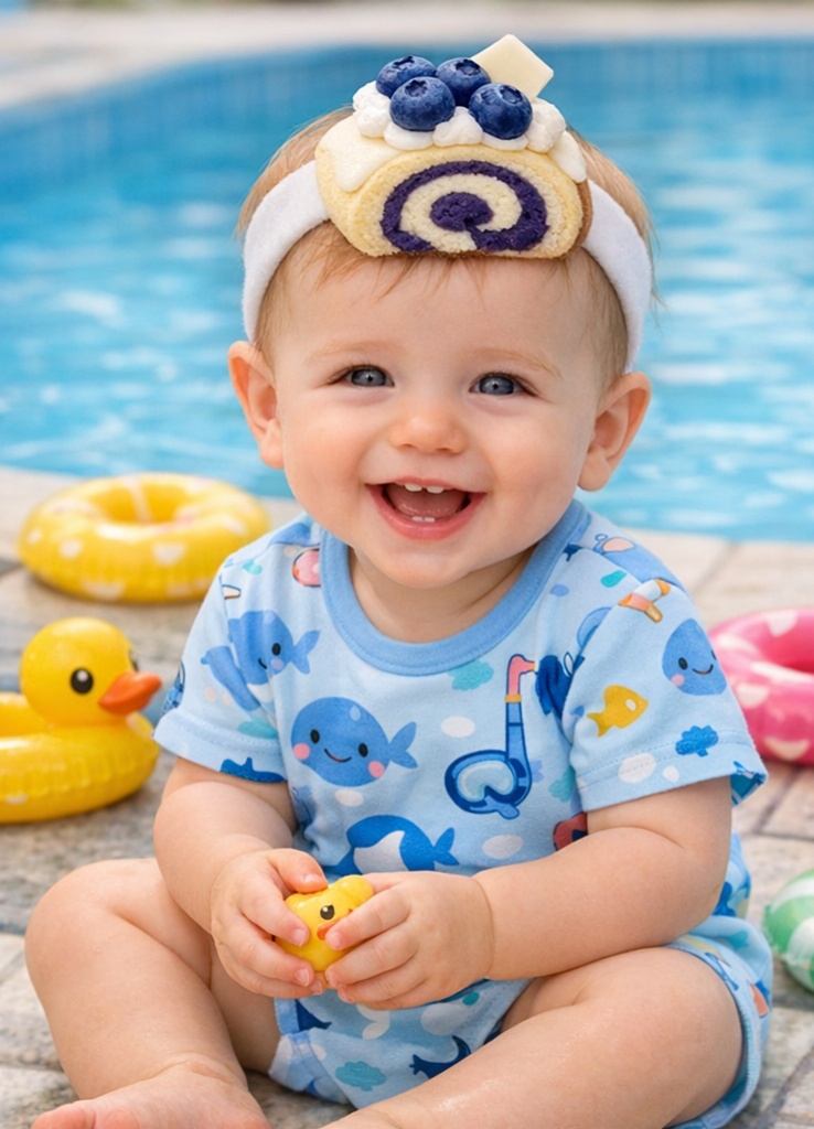 Colorful Baby Headband with Removable Fruit and Cartoon Decorations for Memorable Photos