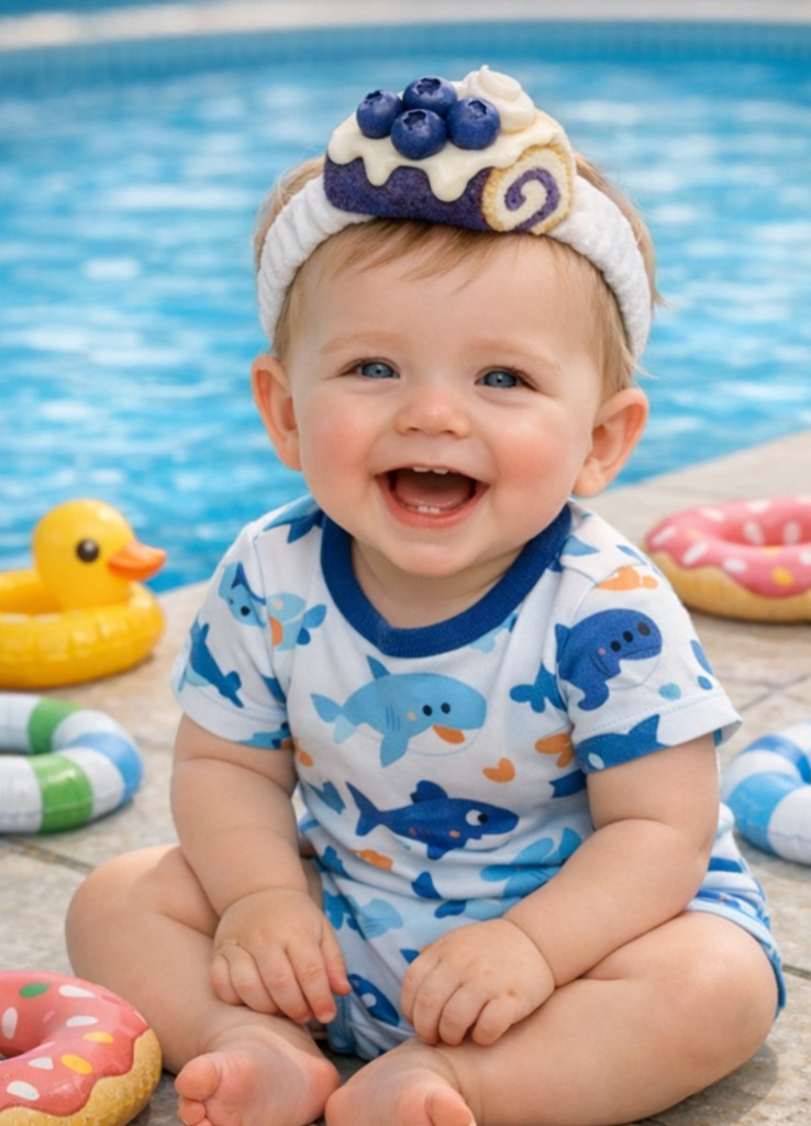 Charming Baby Headband with Removable Fruit and Cartoon Embellishments for Photo Sessions
