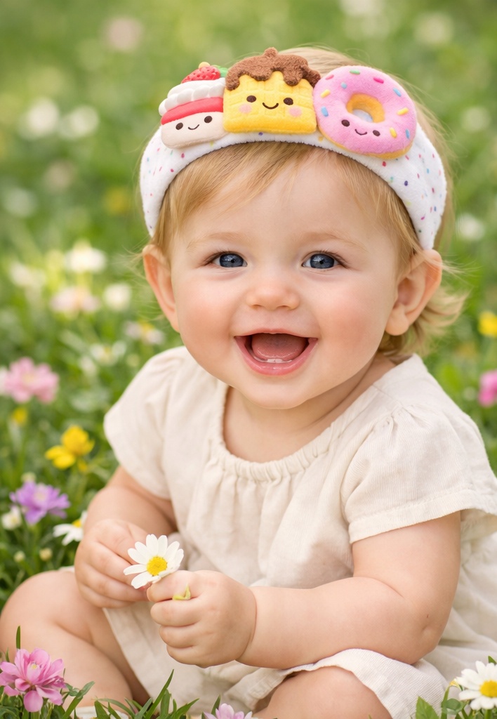 Sweet Food-themed Baby Headband, Soft Cotton, Ideal for Baby’s Everyday Wear