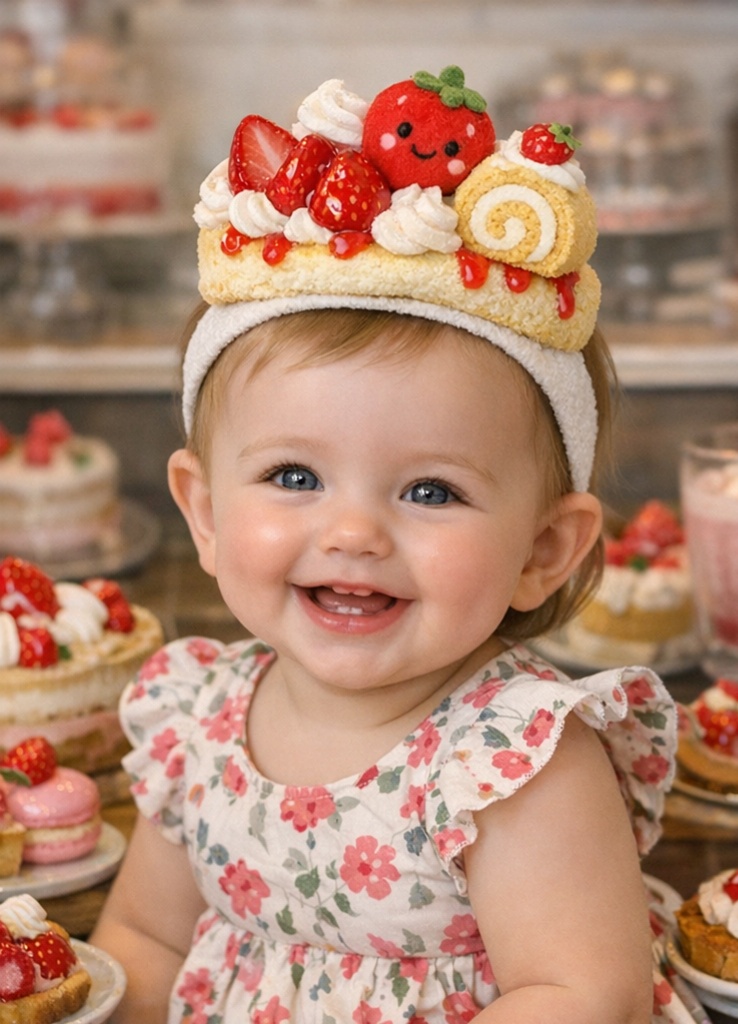 Cute Baby Headband with Removable Fruit Embellishments for Newborn Photoshoots