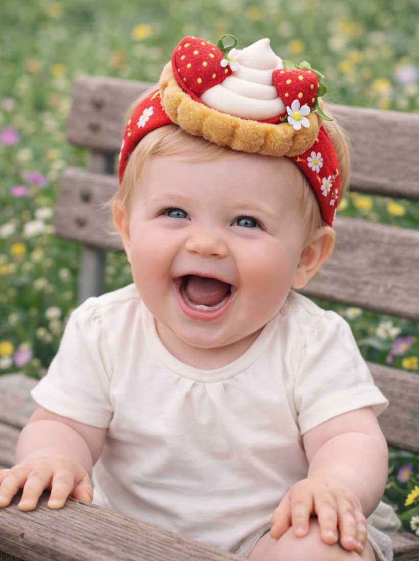 Diadema de algodón suave con diseño ecológico de comida, cómoda y estilosa para bebés