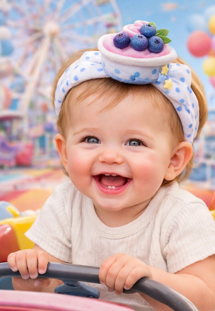 Detachable Food-themed Baby Headband, Cartoon Design, Perfect for Little Ones