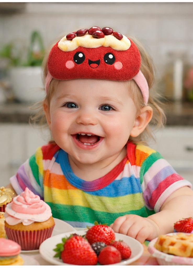 Adorable Plush Baby Headband with Grape and Cream Topping – Perfect for Babies and Wholesale Supplies