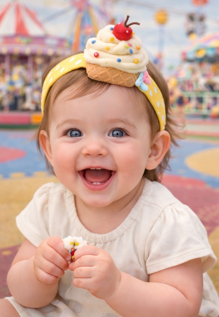 Detachable Food-themed Cartoon Baby Headband, Fun and Playful Design for Little Ones