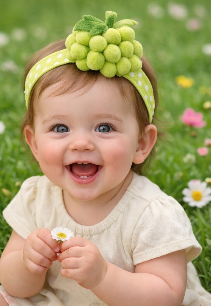 Bandeau pour bébé à thème alimentaire, doux et confortable, idéal pour les tenues quotidiennes des bébés