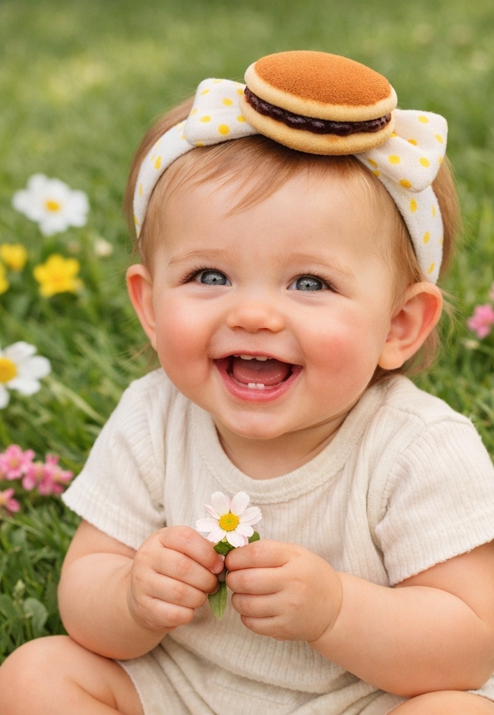 Bandeau pour bébé en forme de nourriture, en coton confortable, parfait pour les petits
