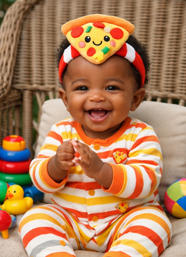 Soft and Breathable Cotton Baby Headband with Food-Themed Design, Perfect for Newborns