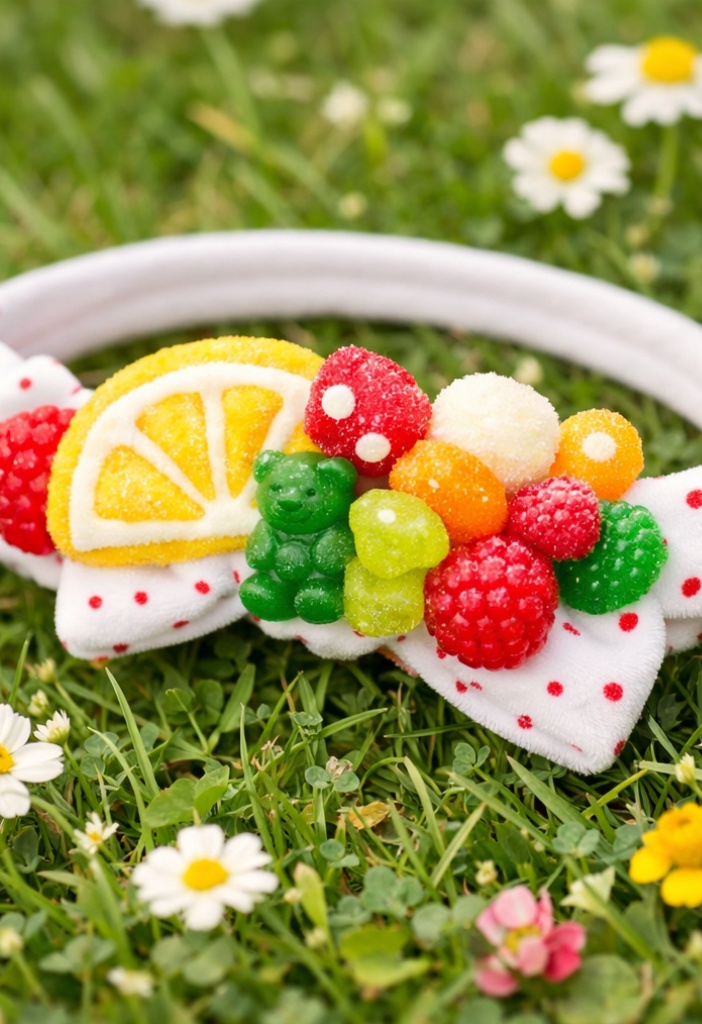 Bandeau pour bébé en peluche à thème alimentaire, doux et ajustable pour un confort quotidien