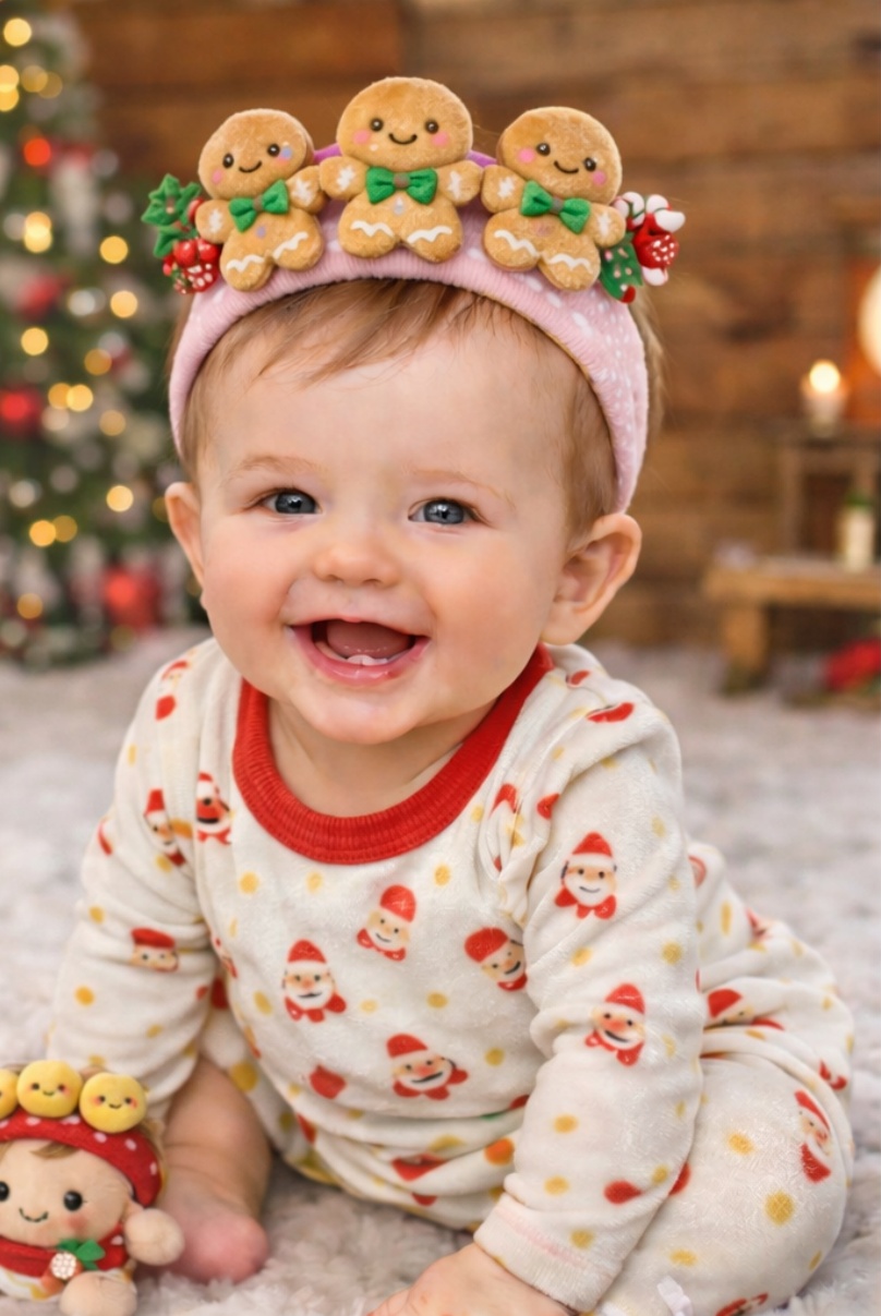 Detachable Cartoon Plush Baby Headwrap Pink Doll Elastic Newborn Toddler Hairband