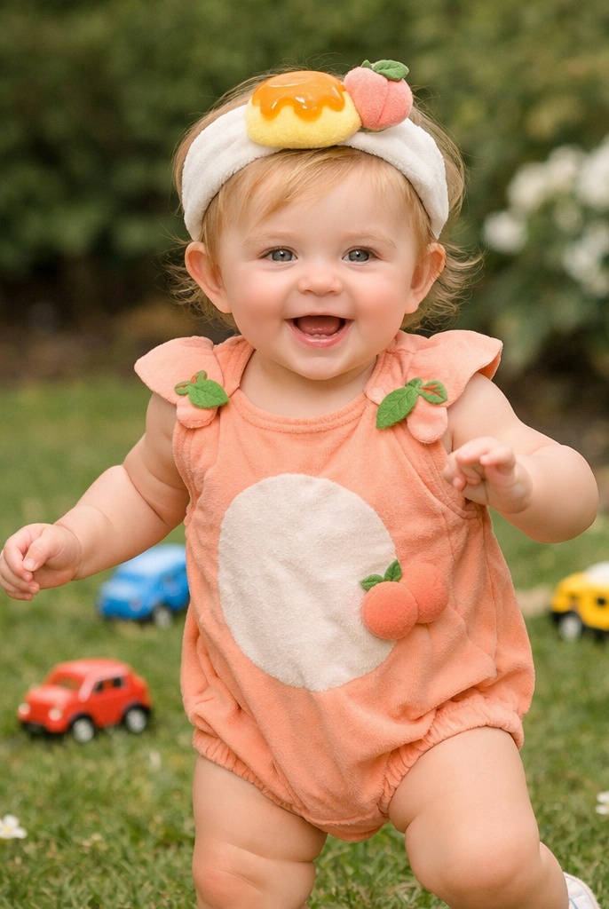B2B Soft Cotton Baby Plush Toy Headband with Food-Inspired Detail for Boutique Resellers