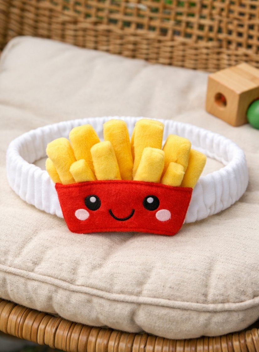 B2B Adjustable Cotton Baby Plush Headband with Cake and Ice Cream Theme for Wholesale Buyers