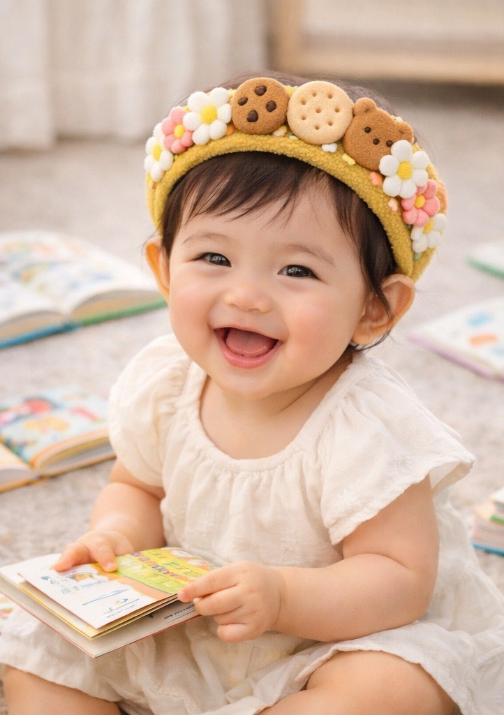Cookie Garden Adjustable Baby Headband Floral Cotton Infant Hair Accessory