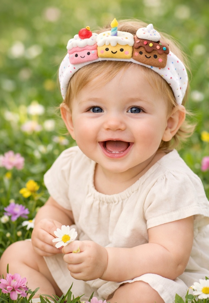 Adorable Food-themed Baby Headband, Soft Cotton, Adjustable Fit, Perfect for Babies