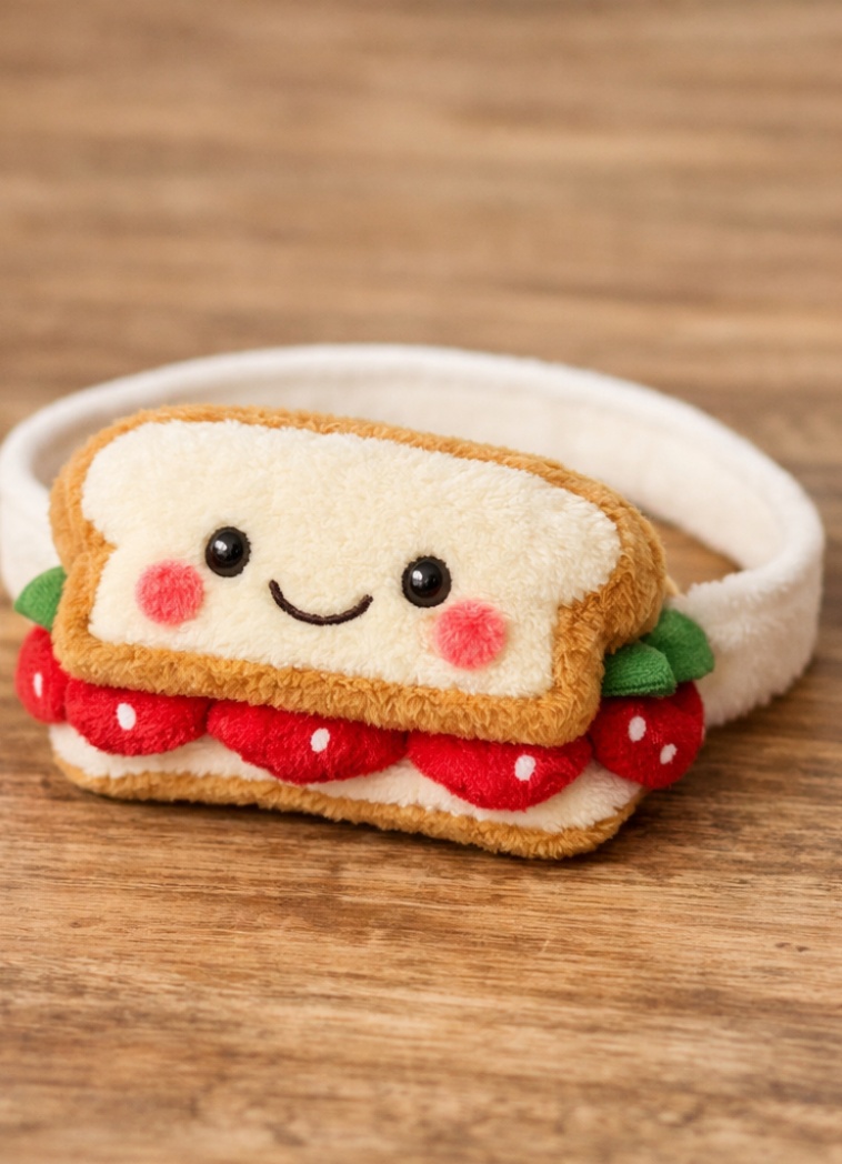Baby Headband with Strawberry Jam Sandwich Design – Soft and Cute Baby Accessory for Wholesale Suppliers
