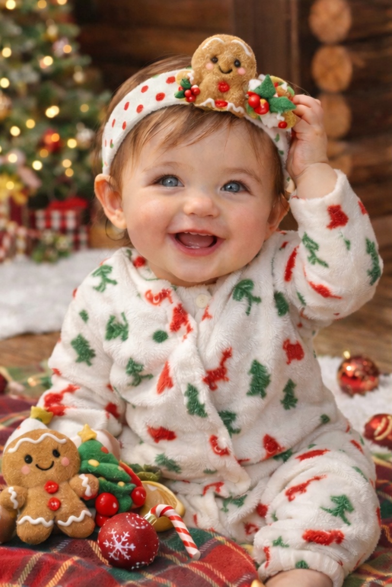 Cute Pink Doll Plush Baby Hair Band Soft Stretch Infant Headband Lightweight Headwear