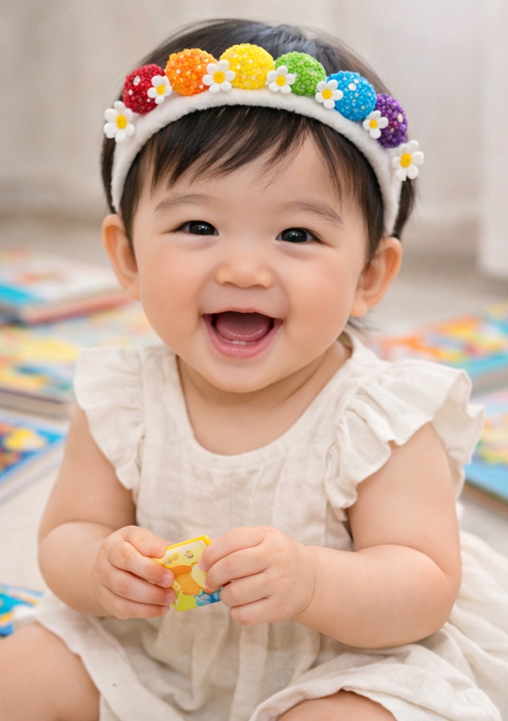 Rainbow Berry Pop Adjustable Baby Headband Floral Cotton Toddler Hairband