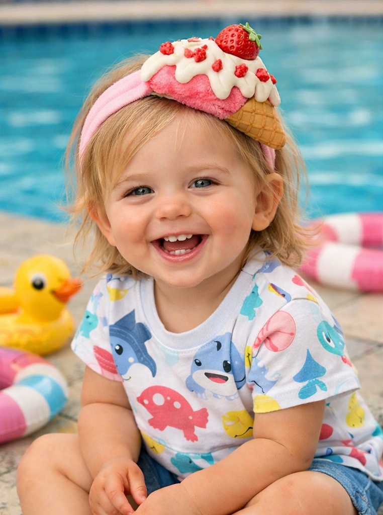 Customizable B2B Cotton Baby Plush Headband with Sweet Food Theme for Boutique Buyers