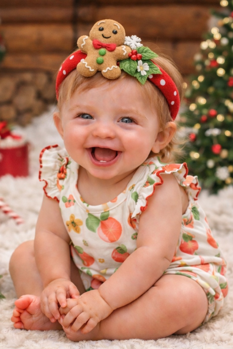 Baby Plush Toy Headband with Detachable Pink Character Soft Fabric Elastic Hairband