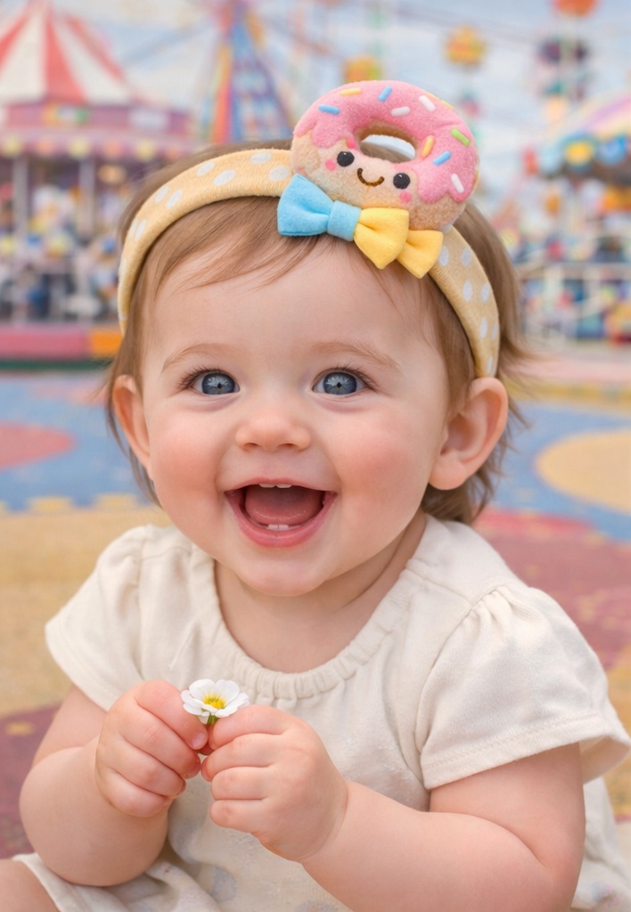 Fun Food-themed Baby Plush Headband, Cotton Adjustable Strap, Baby’s New Favorite