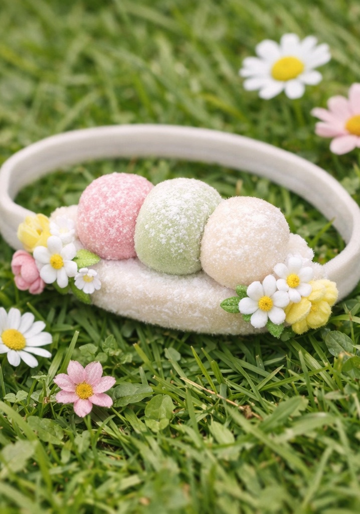 Pastel Mochi Flower Adjustable Baby Headband Floral Cotton Baby Hair Accessory